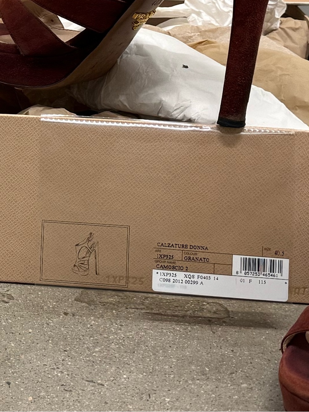 Prada Burgundy Suede Strappy High Heel Sandals - Picture 2 of 4